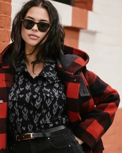Highlands Duffle Coat Red Buffalo Check