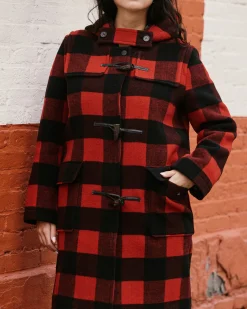 Highlands Duffle Coat Red Buffalo Check