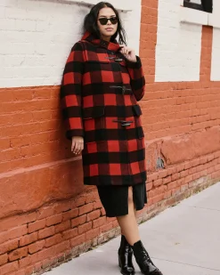 Highlands Duffle Coat Red Buffalo Check