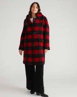 Highlands Duffle Coat Red Buffalo Check