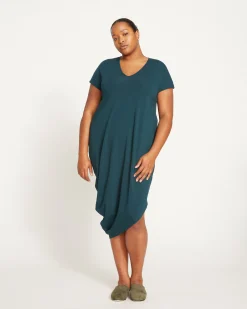 Iconic Geneva V-Neck Dress Deep Sea