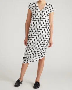 Iconic Geneva V-Neck Dress Eclipse Print
