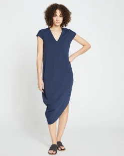 Iconic Geneva V-Neck Dress Midnight
