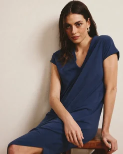 Iconic Geneva V-Neck Dress Midnight
