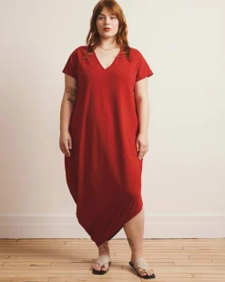 Iconic Geneva V-Neck Dress Ruby Red