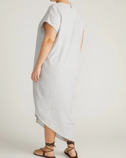 Iconic Stretch Linen Blend Geneva Dress Beach Stripe