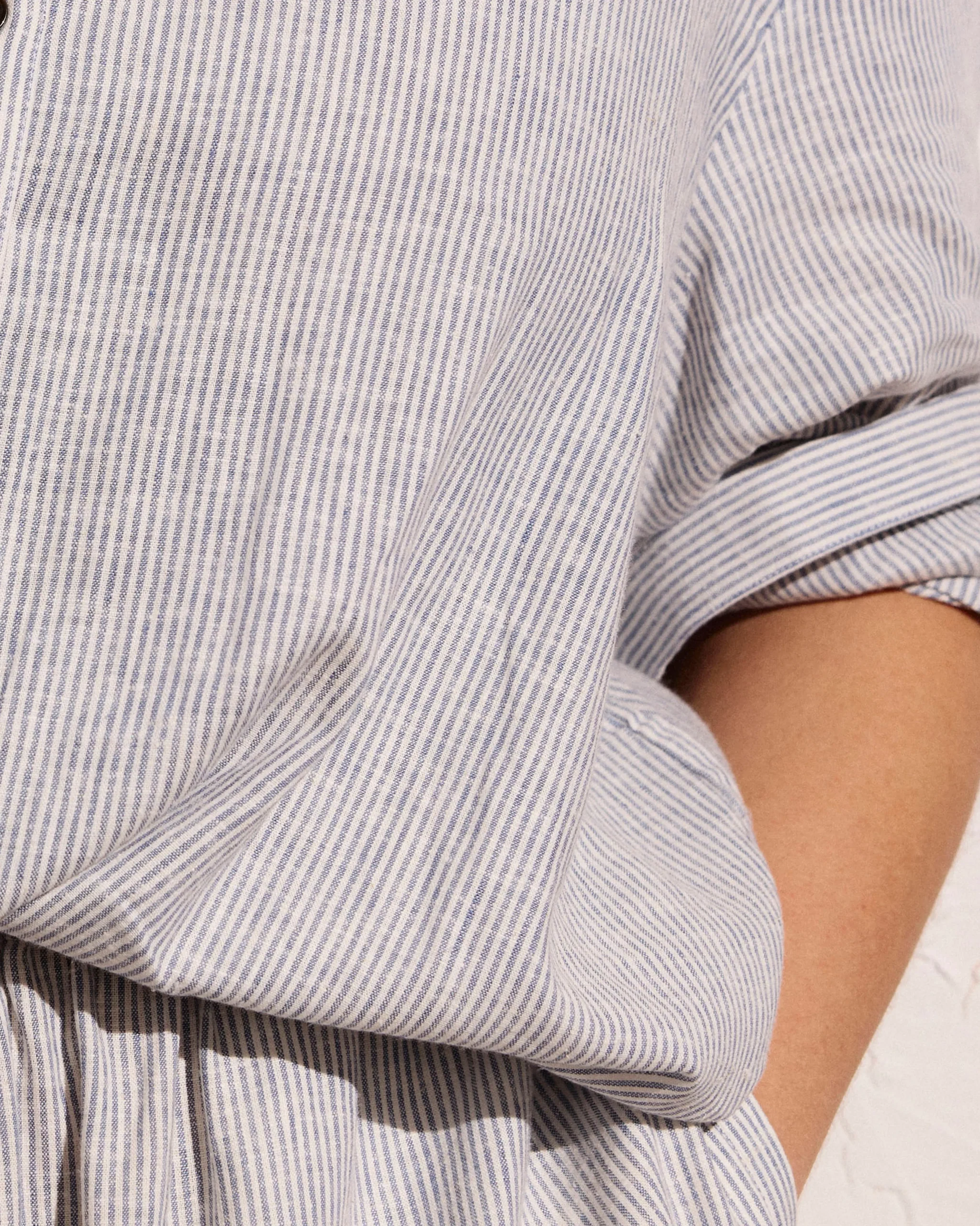 Iris Linen Blend Easy Pull-On Pants Beach Stripe