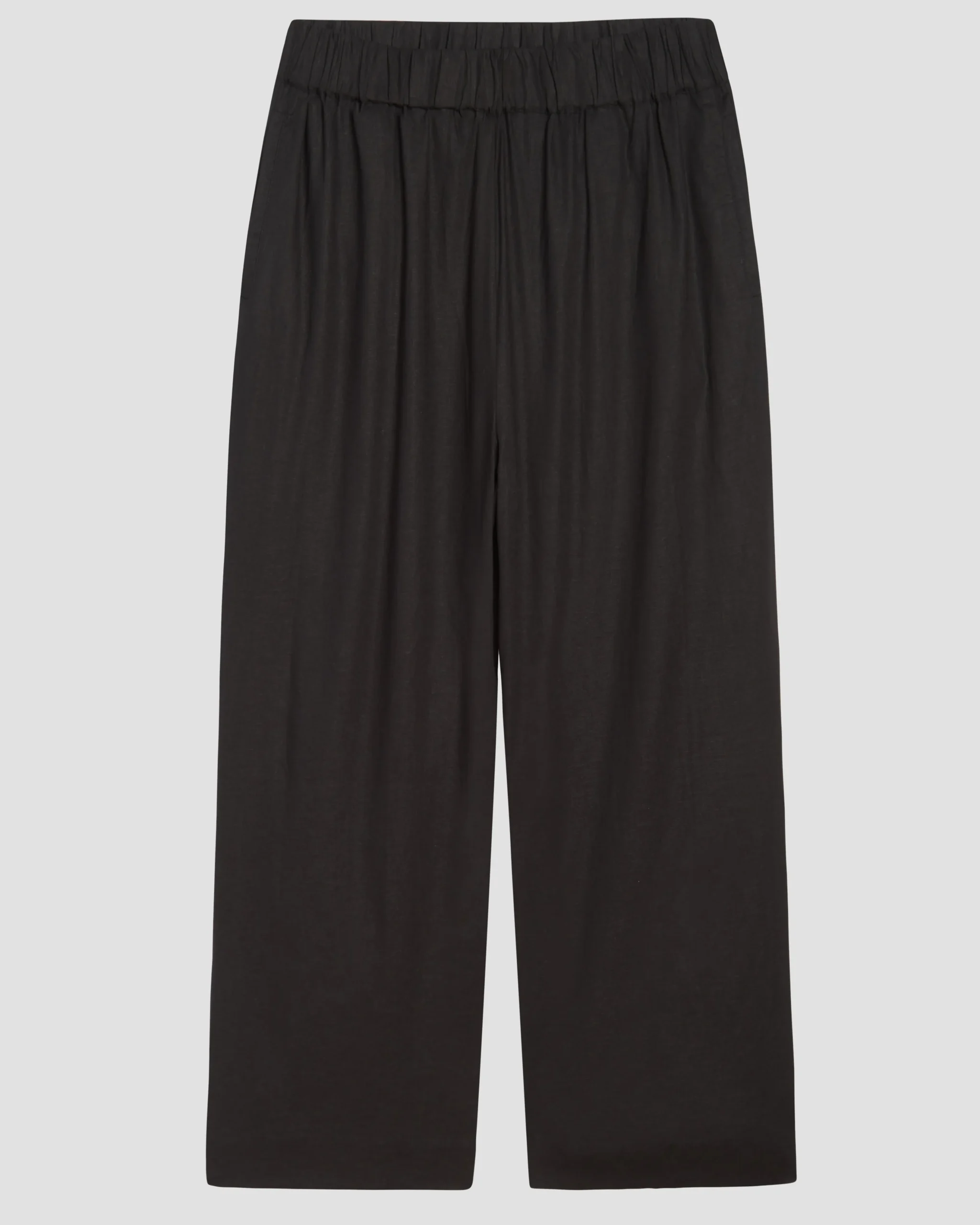 Iris Linen Blend Easy Pull-On Pants Black