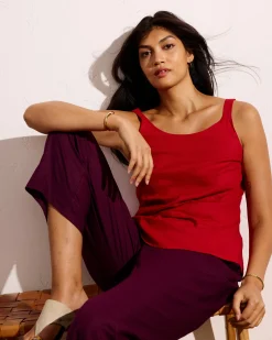 Iris Linen Blend Easy Pull-On Pants Acai