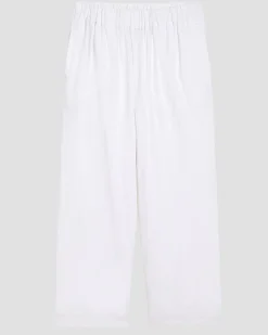 Iris Linen Blend Easy Pull-On Pants White
