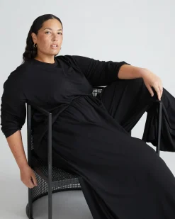 Isadora Wide Leg Lounge Pants Black
