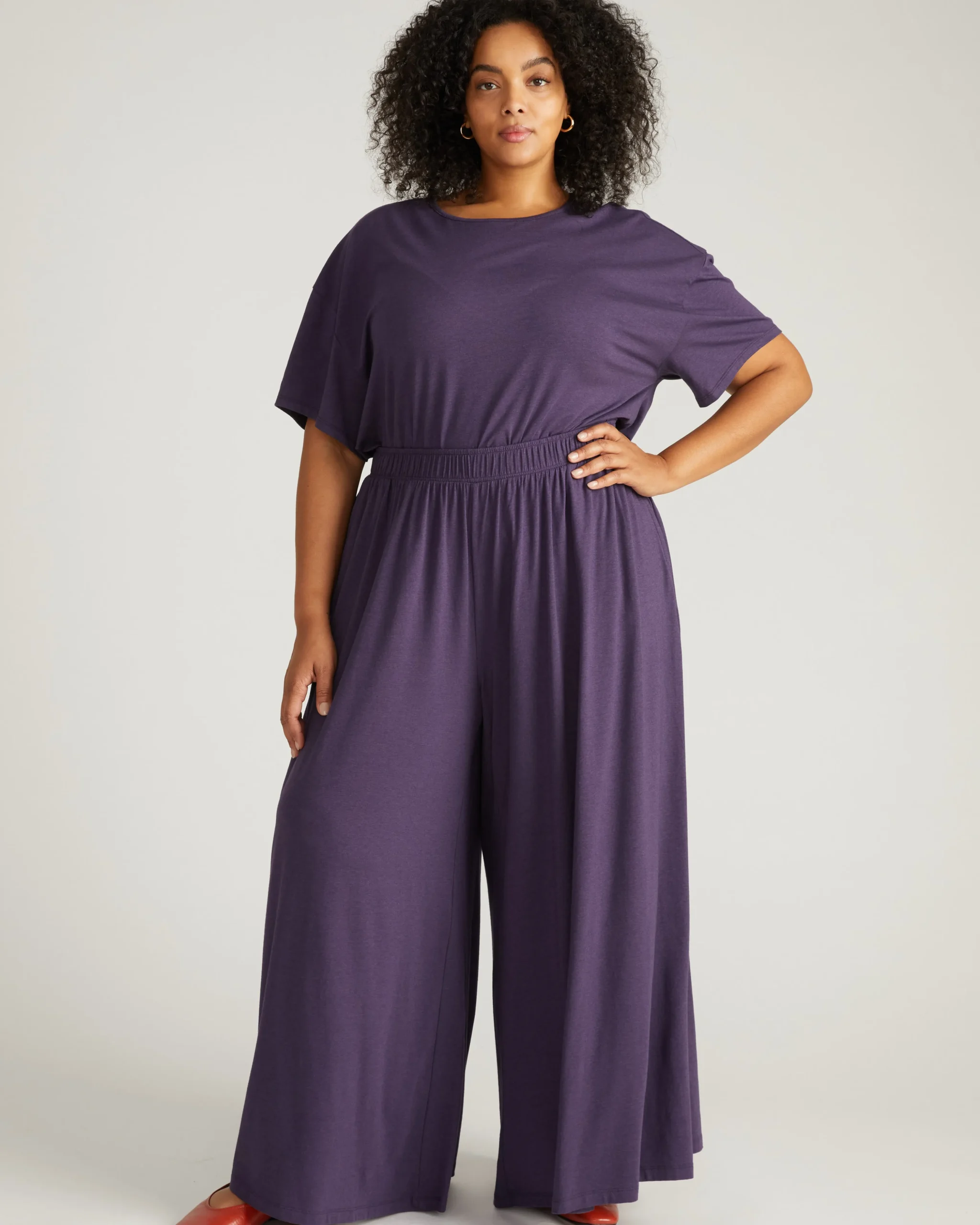 Isadora Wide Leg Lounge Pants Anthracite