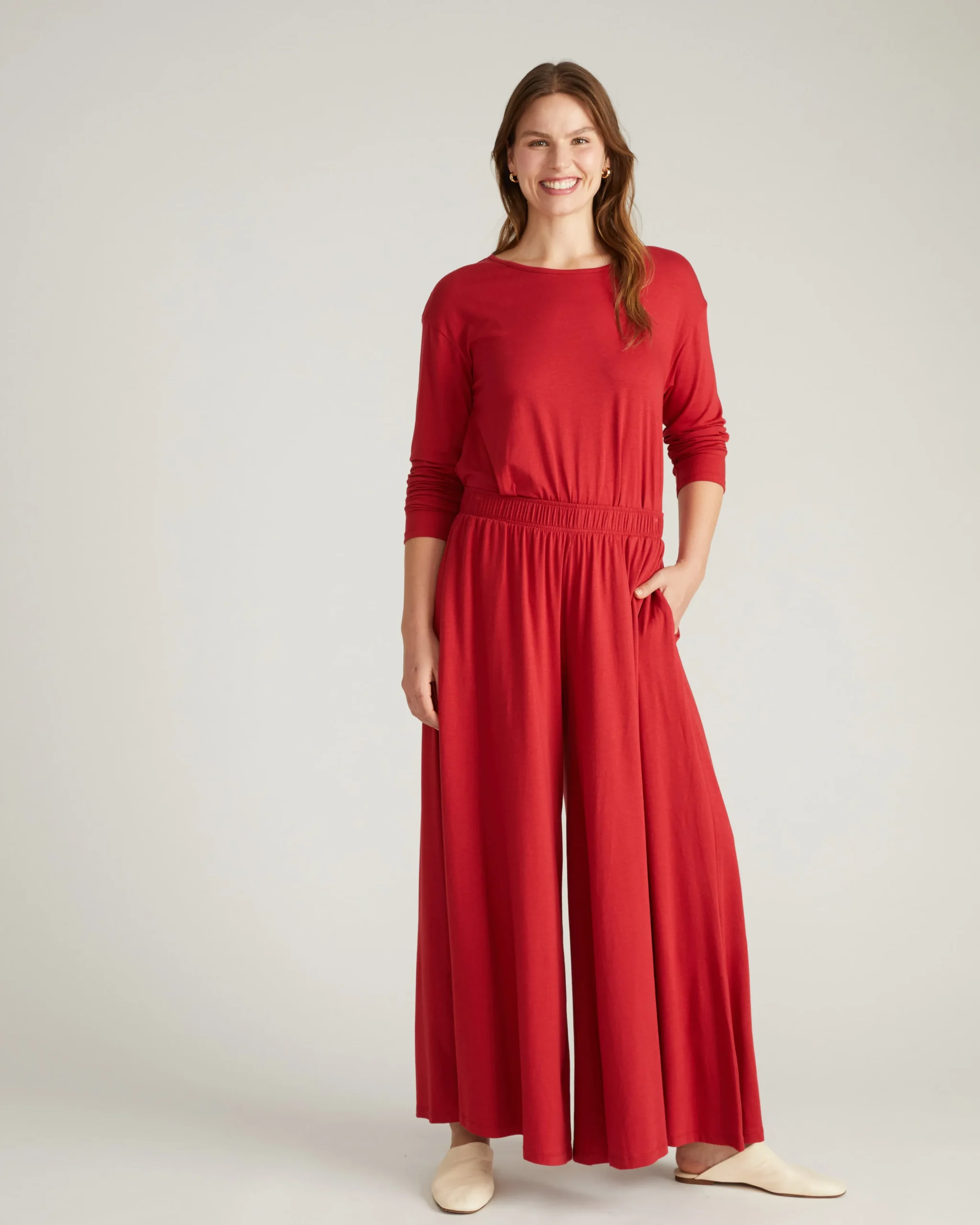 Isadora Wide Leg Lounge Pants Raspberry