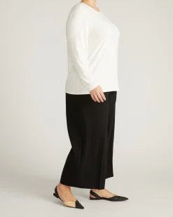 Joan Liquid Jersey Long Sleeve Top White