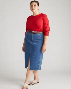 Joan Liquid Jersey Long Sleeve Top New York Red
