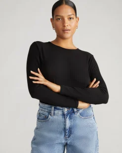 Joan Liquid Jersey Long Sleeve Top Black