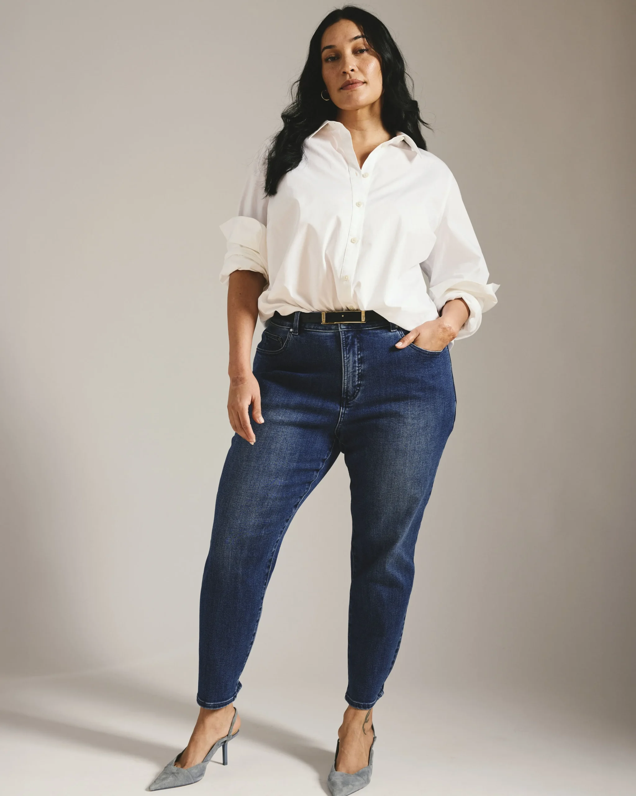Joni High Rise Curve Slim Leg Jeans 27 Inch True Blue