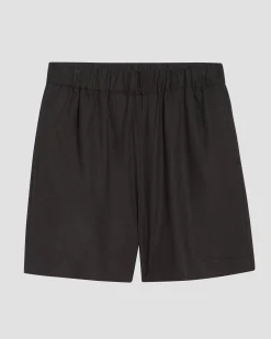 Juniper Linen Blend Easy Pull-On Shorts Black