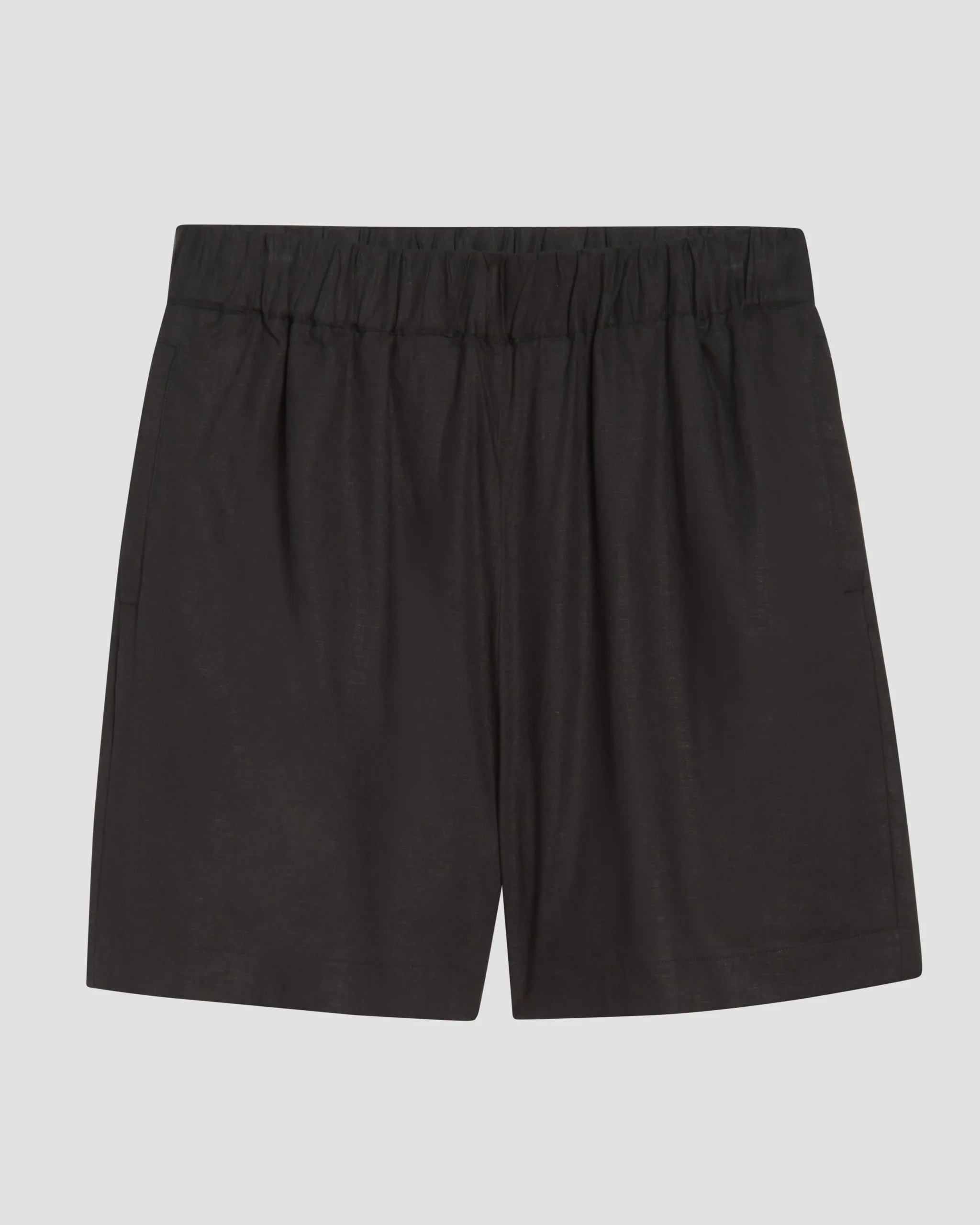 Juniper Linen Blend Easy Pull-On Shorts Black