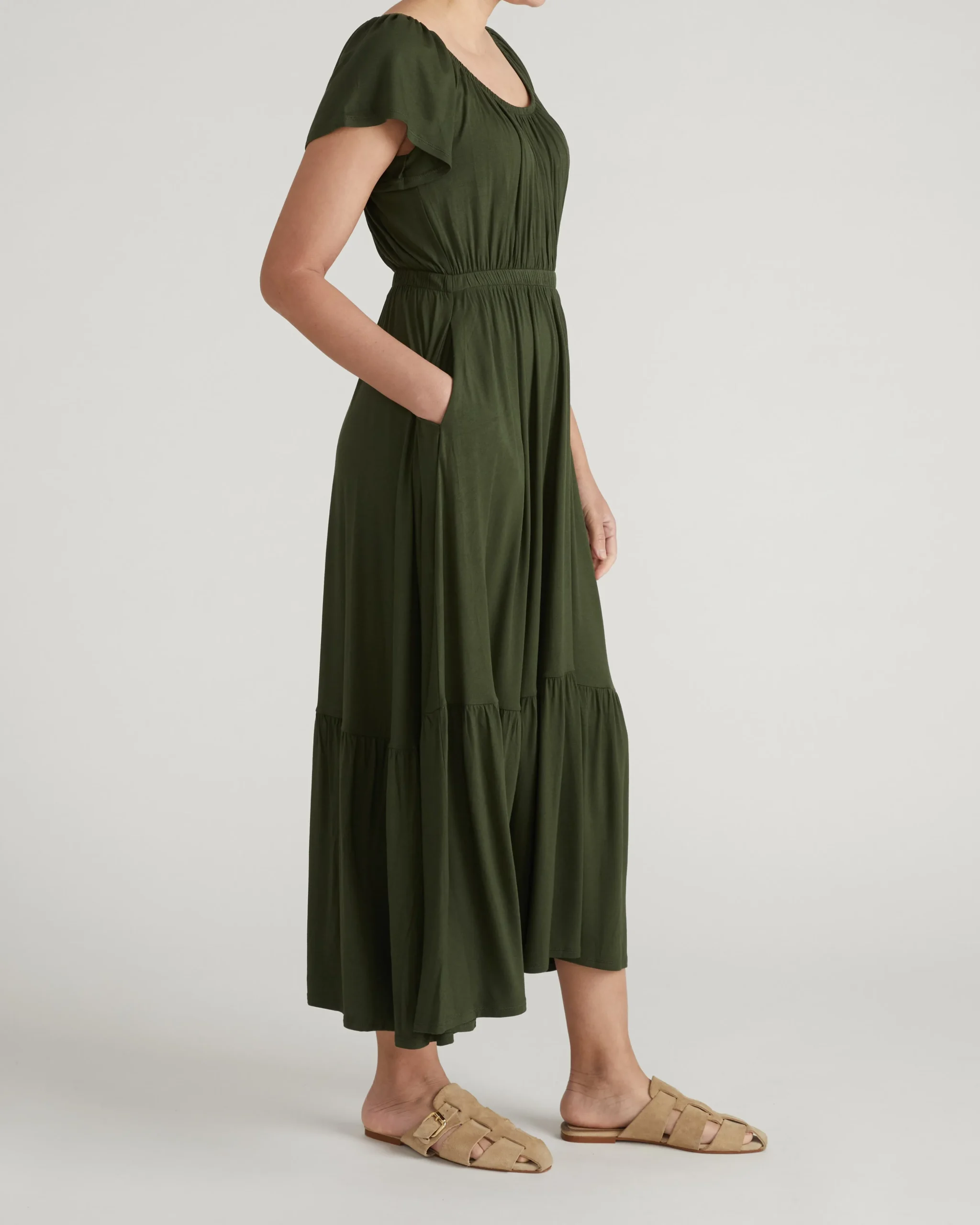 Kahlo Liquid Jersey Dress Coratina Green