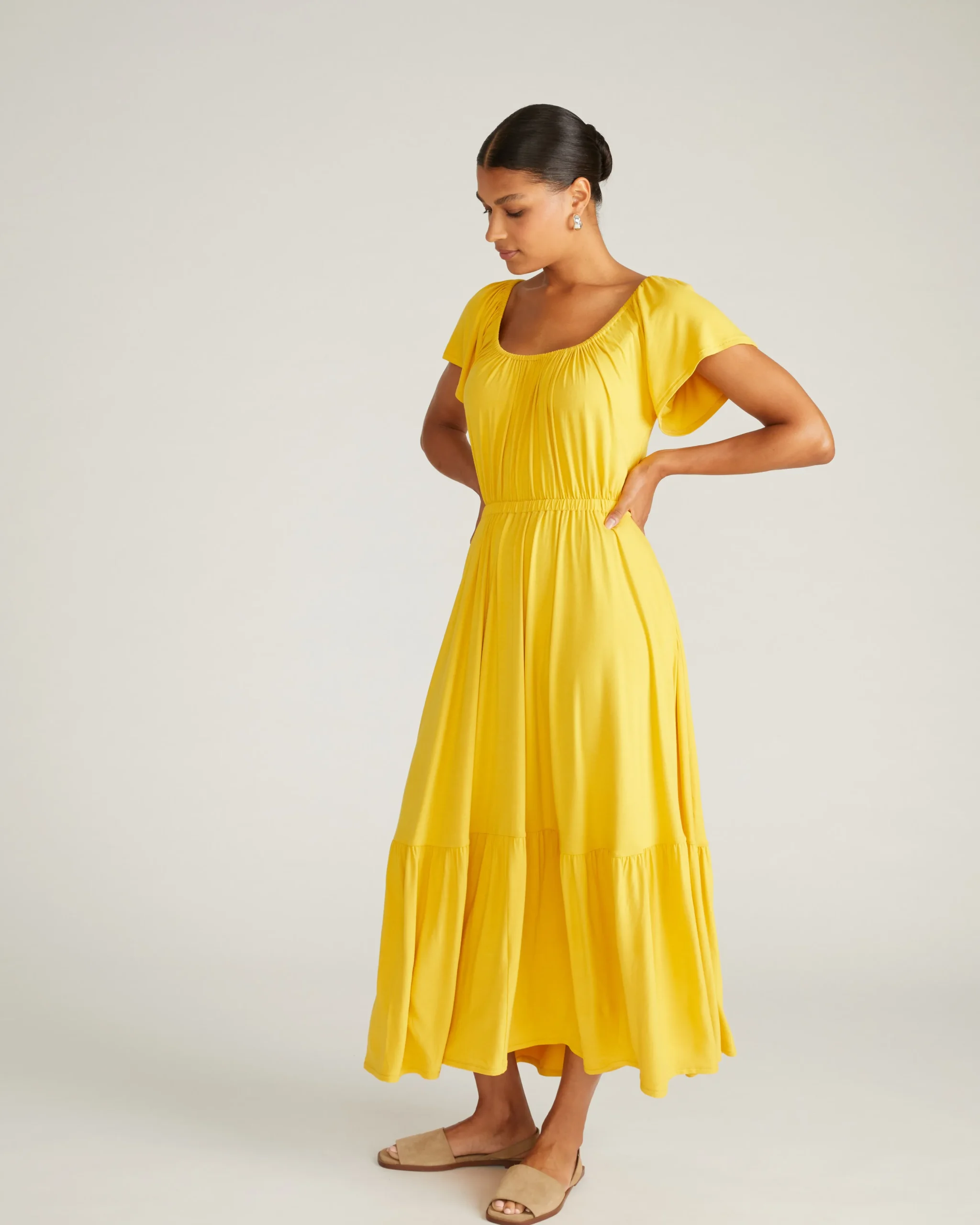 Kahlo Liquid Jersey Dress Golden Hour