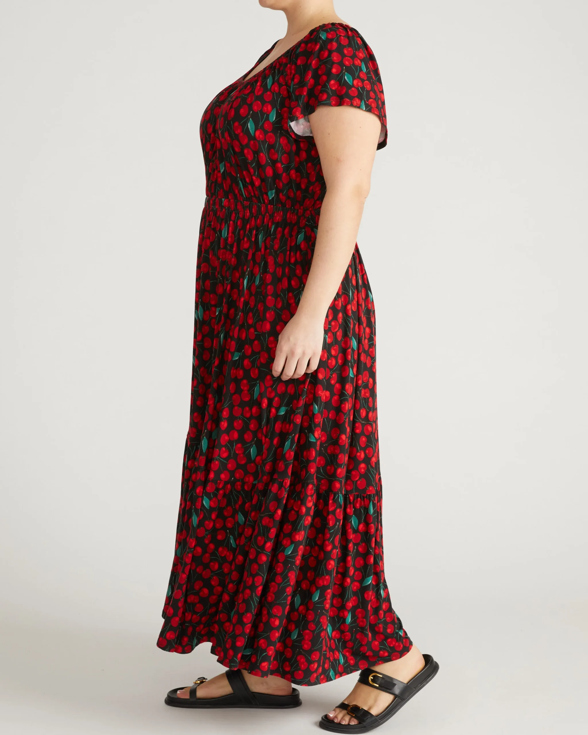 Kahlo Liquid Jersey Dress Very Cherry Print