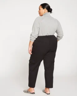 Karlee Stretch Cotton Twill Cargo Pants Black