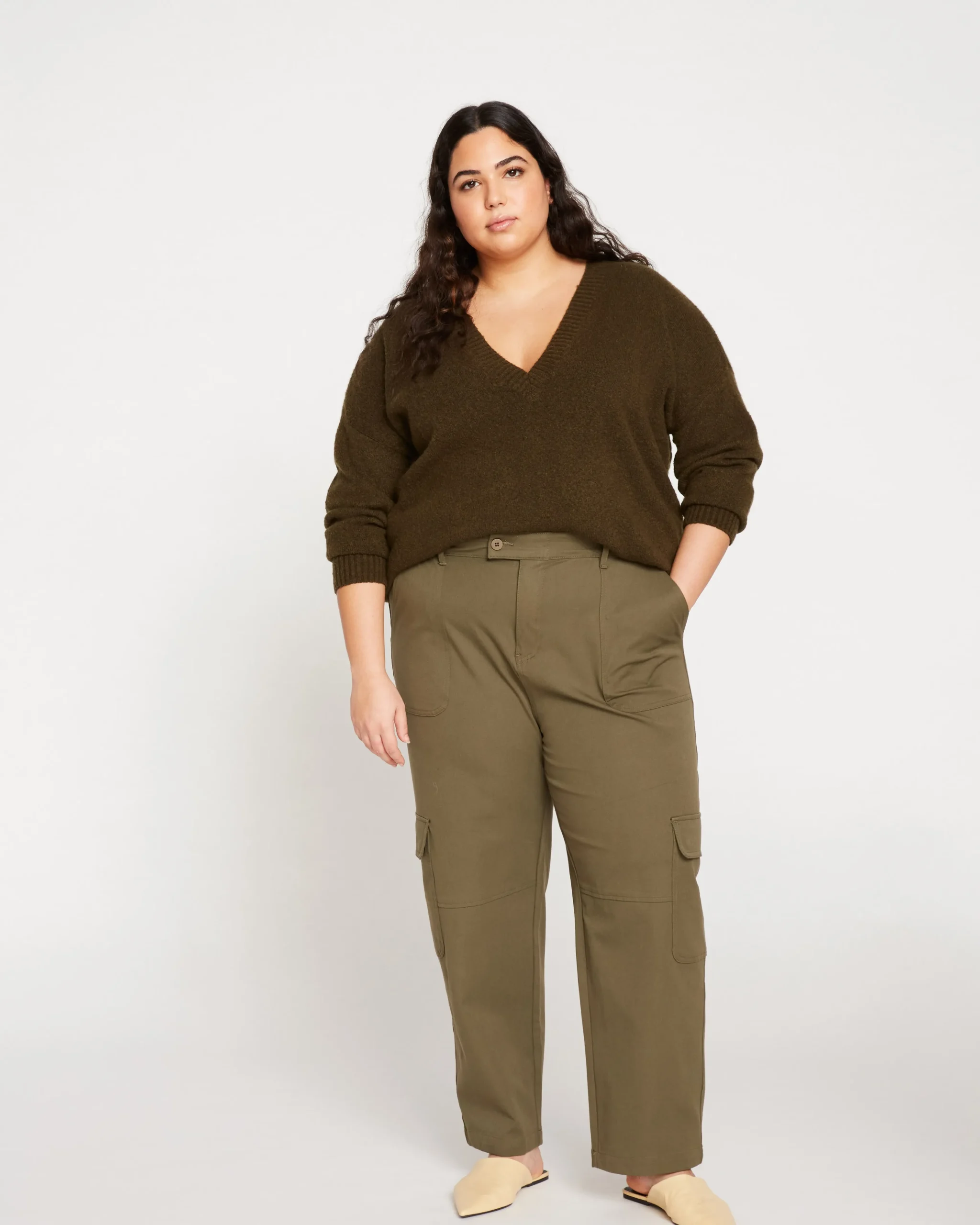 Karlee Stretch Cotton Twill Cargo Pants Ivy