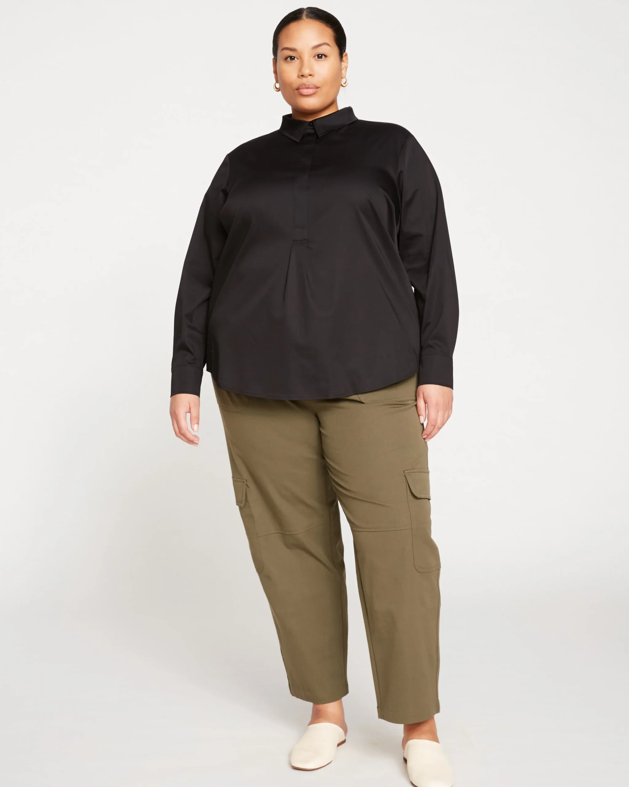 Karlee Stretch Cotton Twill Cargo Pants Ivy