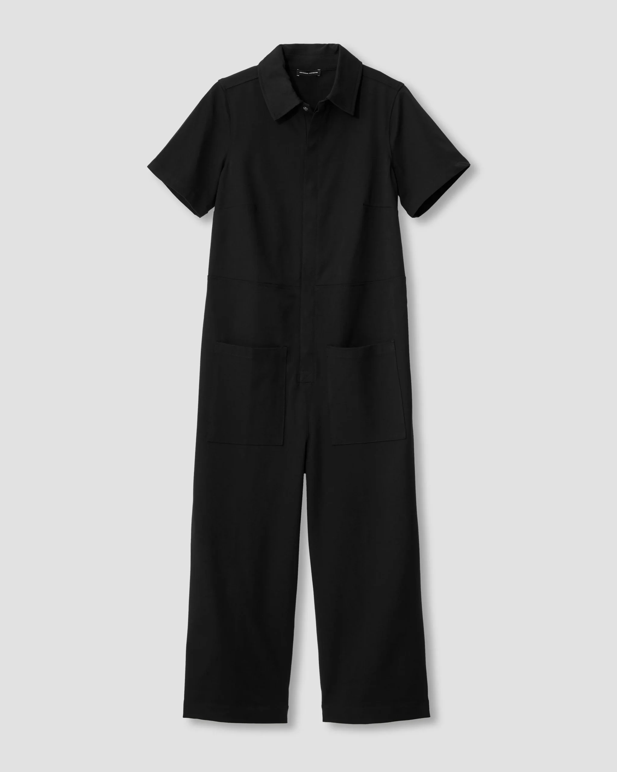 Kate Stretch Cotton Twill Jumpsuit Black