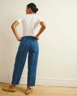 Keira Barrel Leg Jeans Shallow Bay Blue