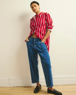 Keira Barrel Leg Jeans Shallow Bay Blue