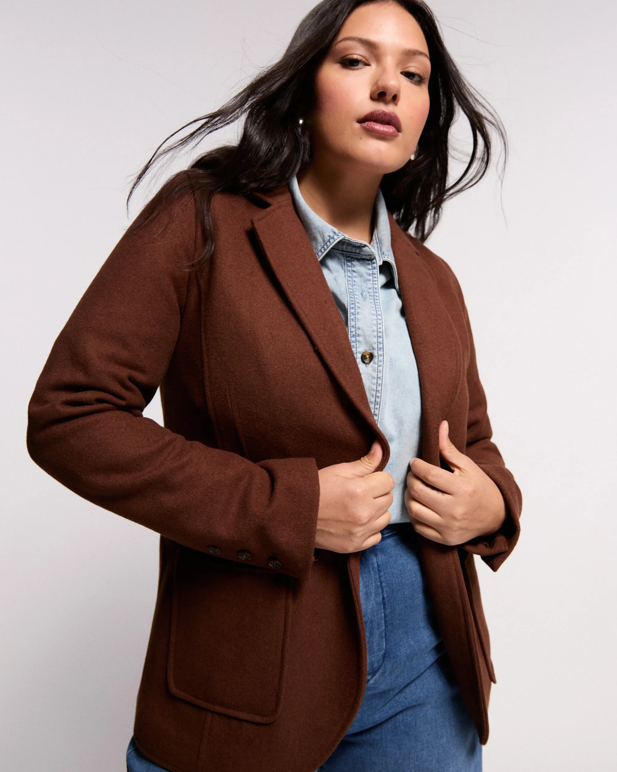 Kidjo Tailored Wool Jacket Grizzly