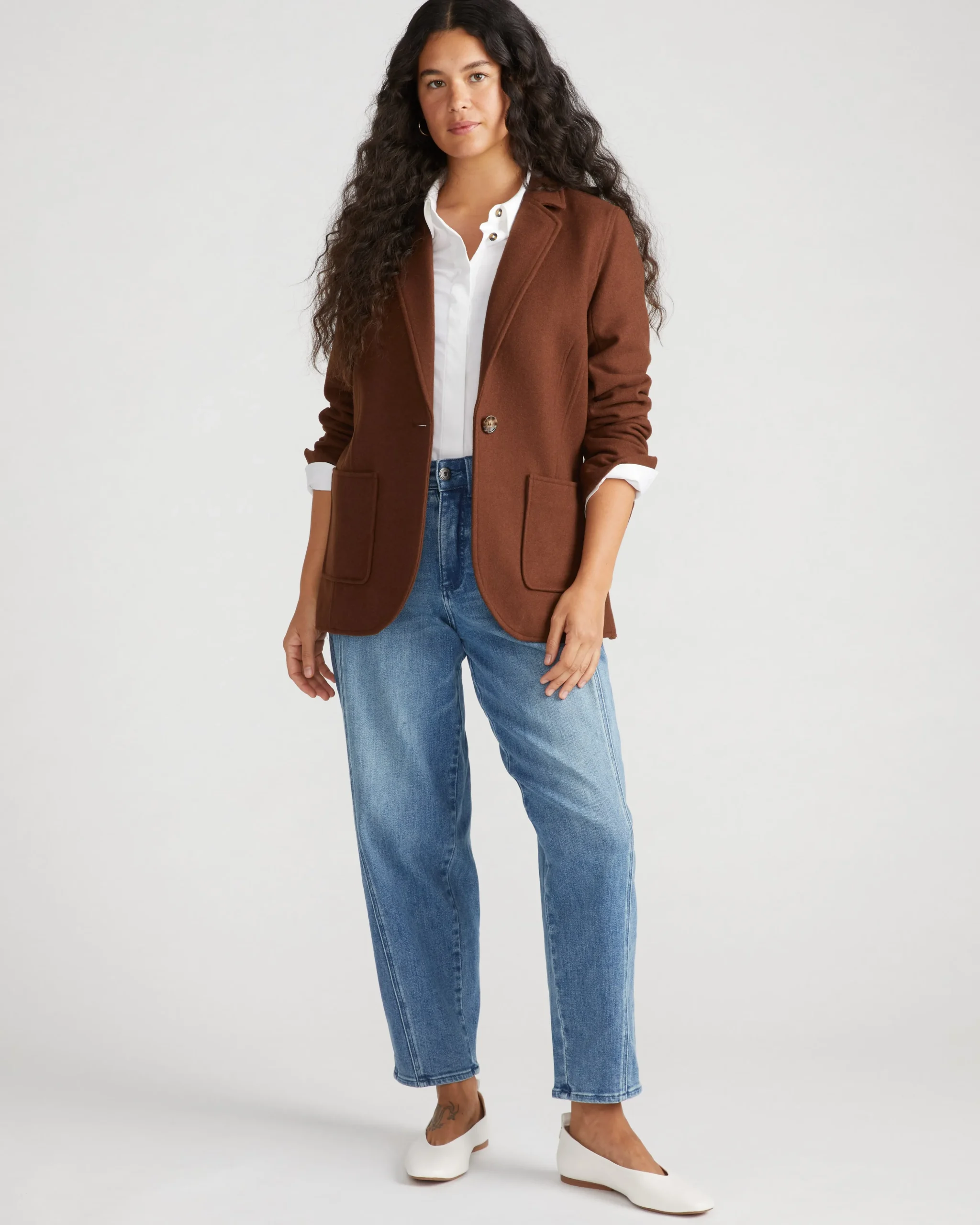 Kidjo Tailored Wool Jacket Grizzly