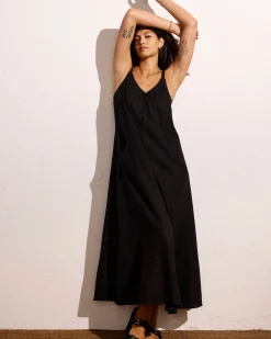 Kite Linen Blend Dress Black