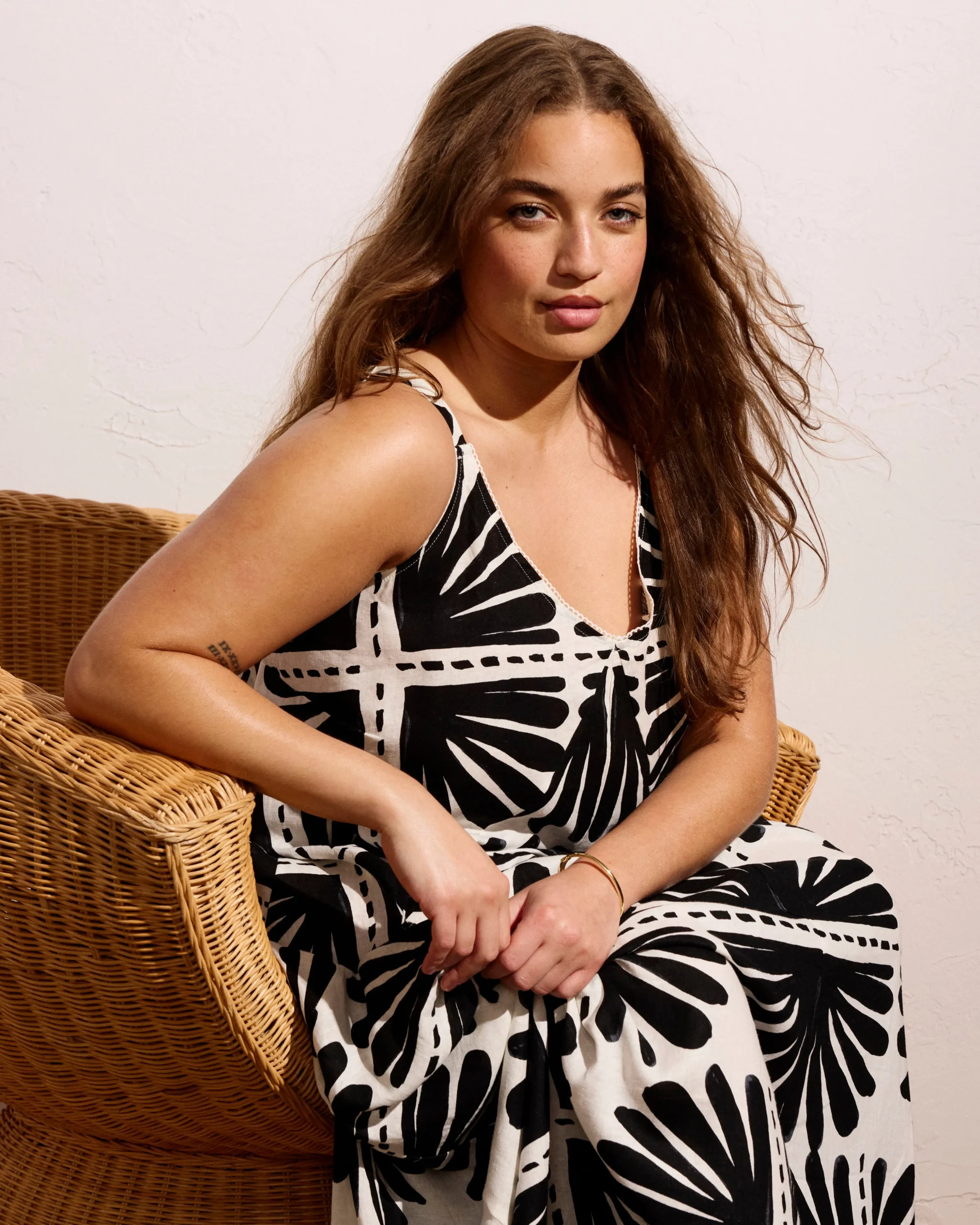 Kite Linen Blend Dress Ink Bloom Print