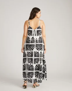 Kite Linen Blend Dress Ink Bloom Print