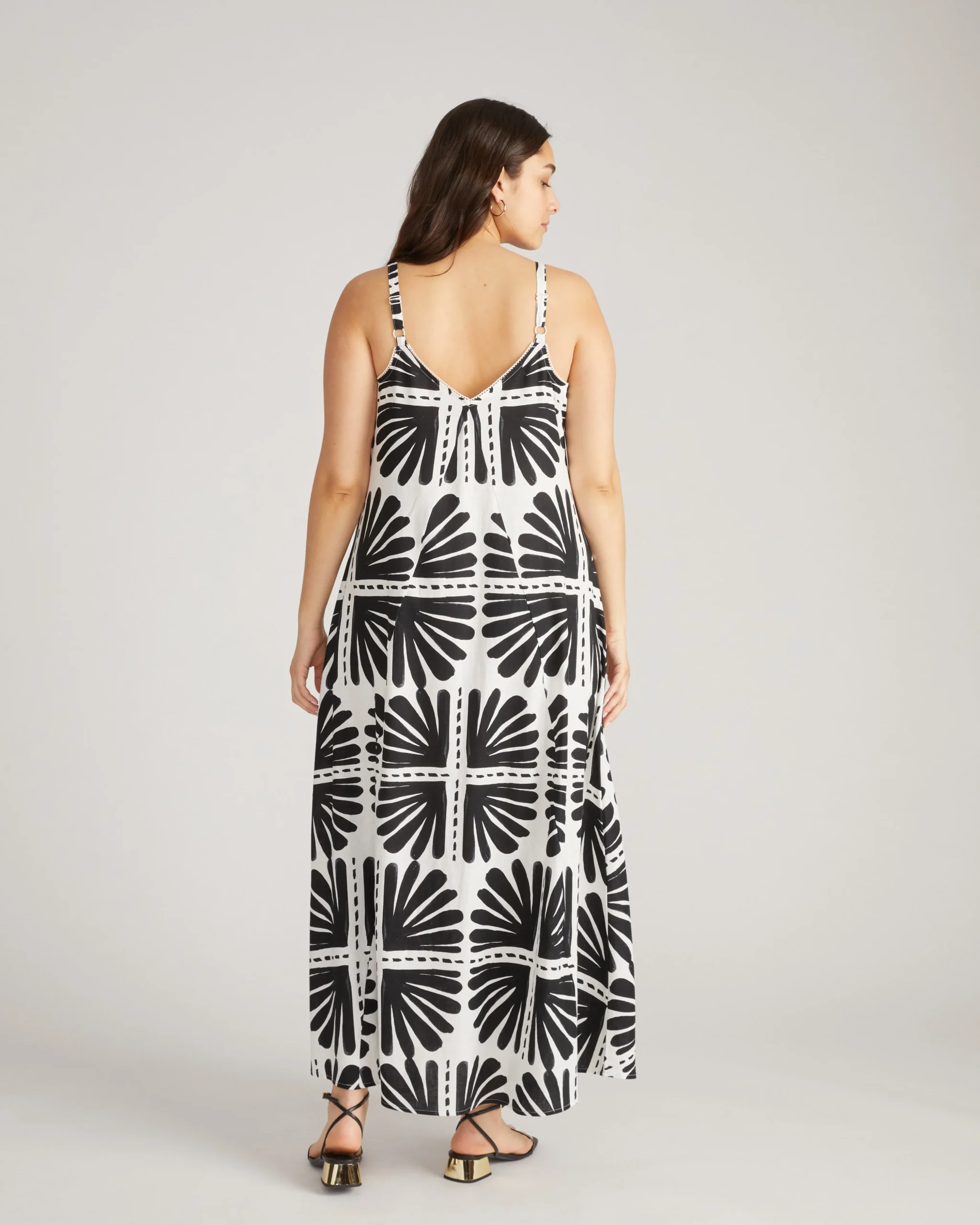 Kite Linen Blend Dress Ink Bloom Print