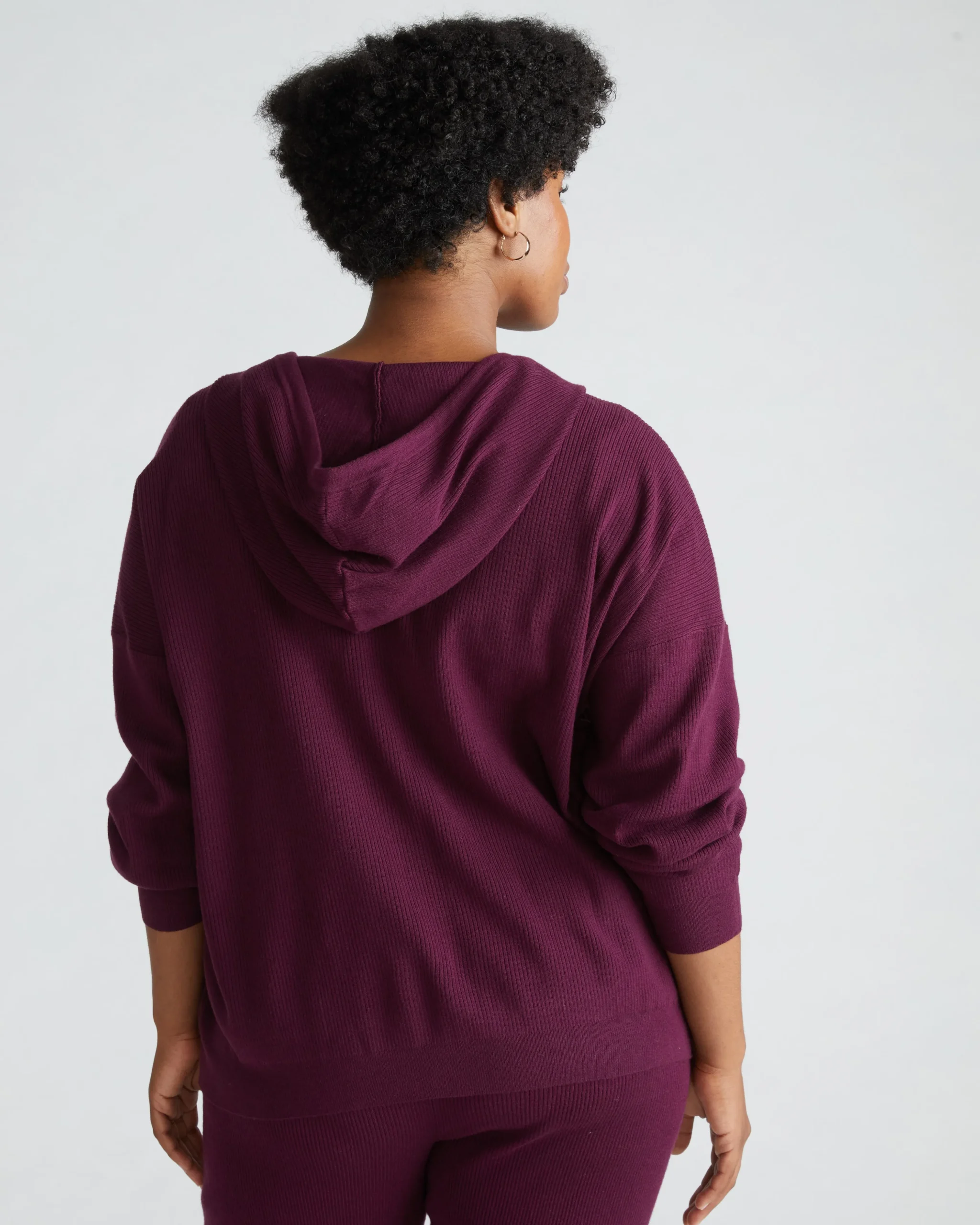 Knitted Mila Zip Hoodie Acai