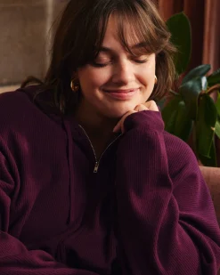 Knitted Mila Zip Hoodie Acai
