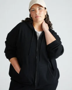 Knitted Mila Zip Hoodie Black