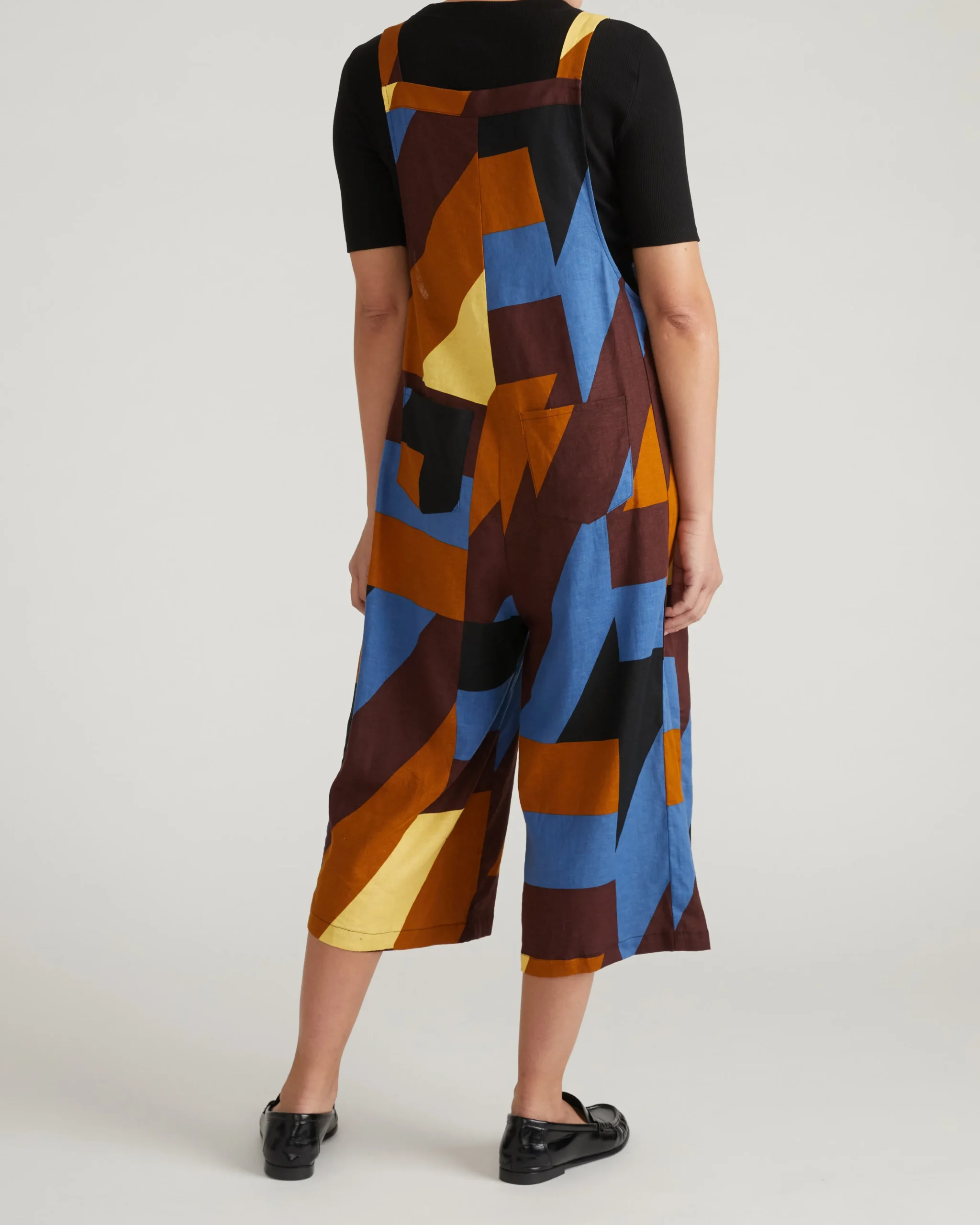 Kora Linen Blend Overalls Beach Ombra Print