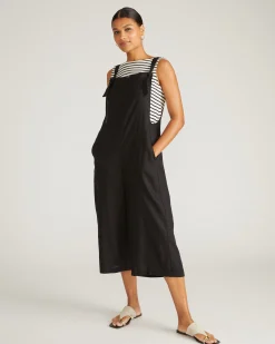 Kora Linen Blend Overalls Black