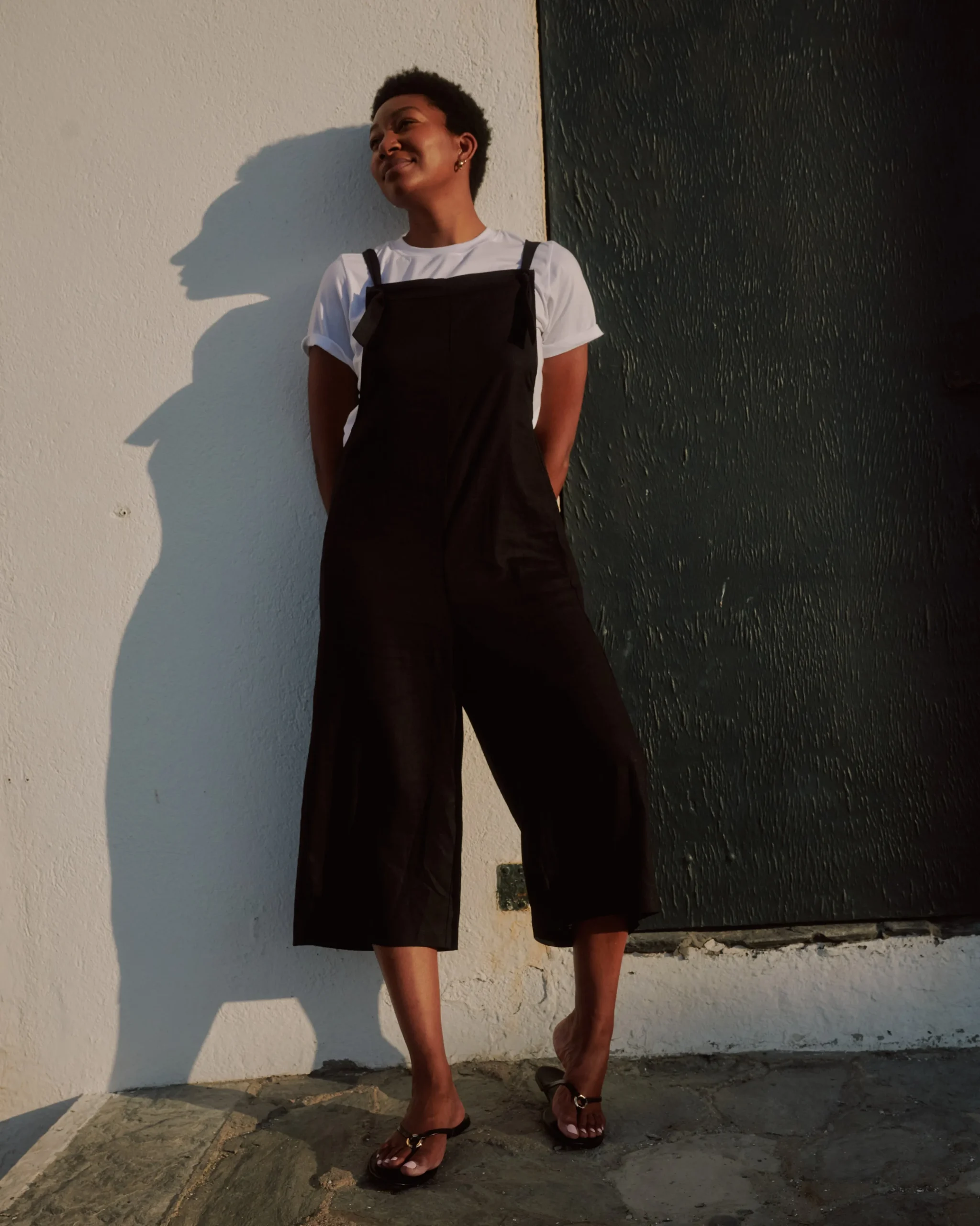 Kora Linen Blend Overalls Black