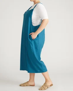 Kora Linen Blend Overalls Ink Blue