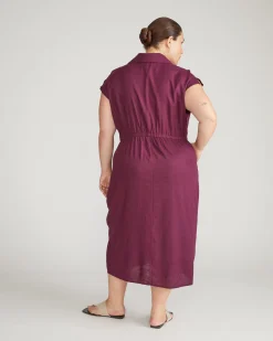 Laurel Linen Blend Dress Acai