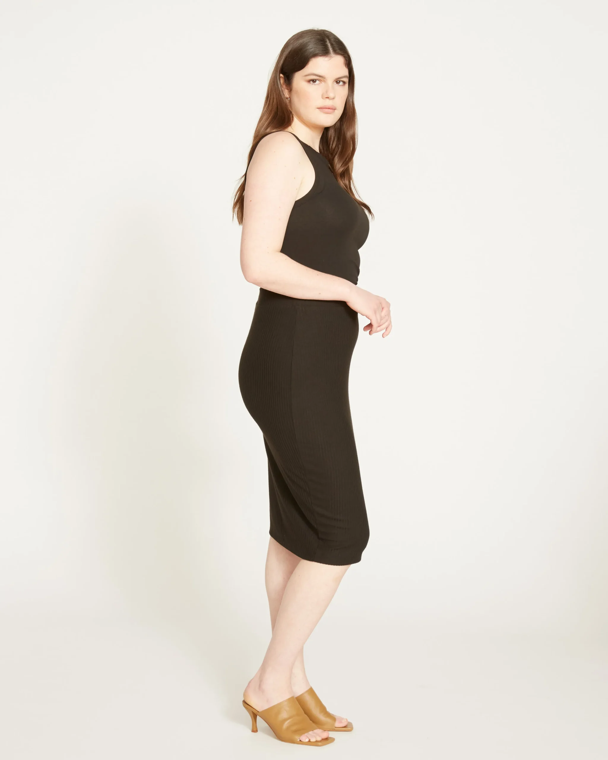Le Bon Ribbed Skirt Black
