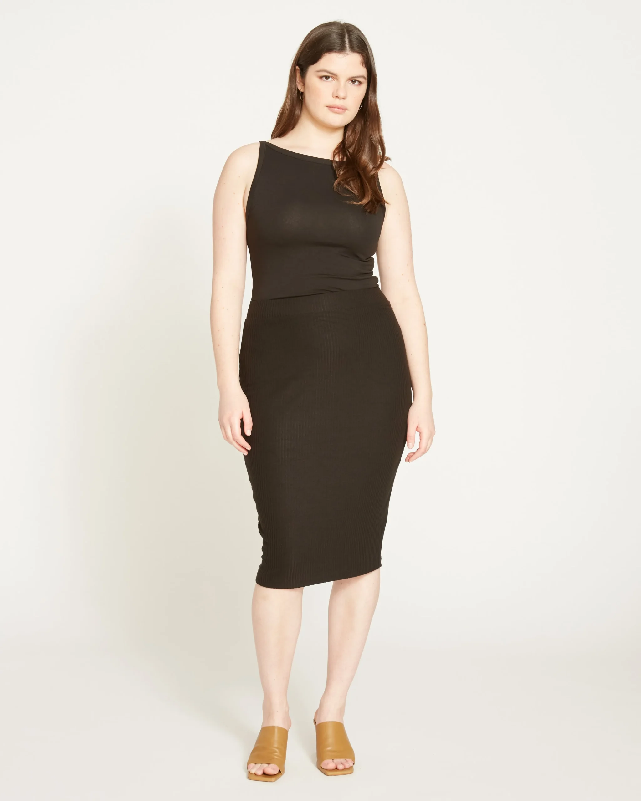 Le Bon Ribbed Skirt Black