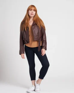 Leeron Leather Moto Jacket Chili Chocolate
