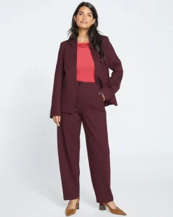 Lennox Collarless Ponte Blazer Black Cherry